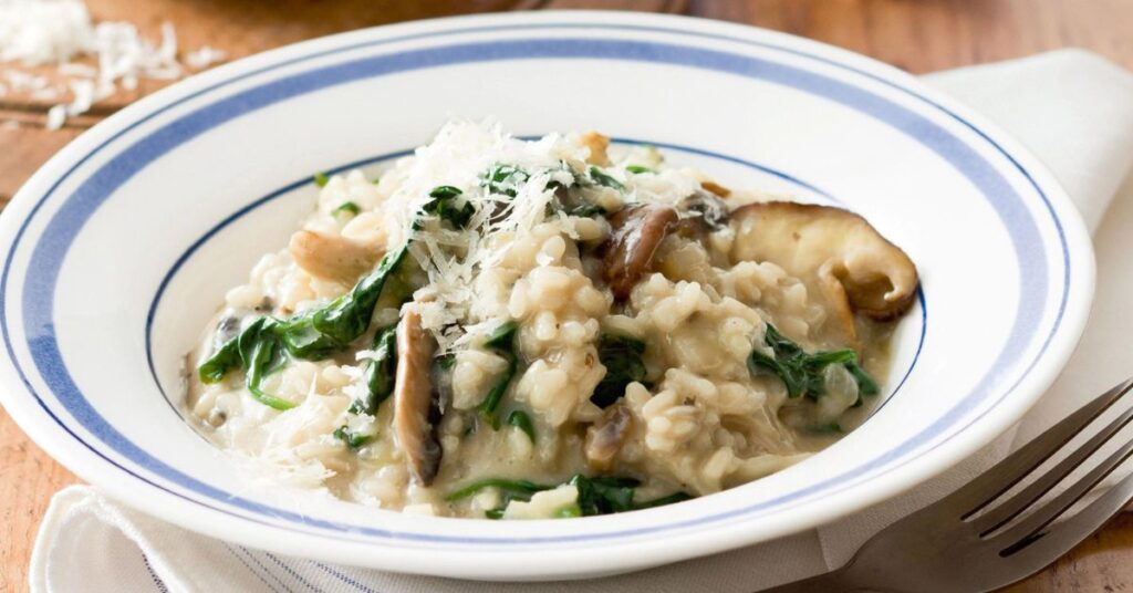Mushroom And Spinach Risotto