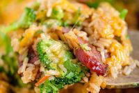 One-Skillet Cheesy Kielbasa and Broccoli Rice
