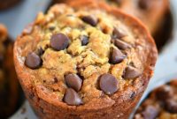 Indulgent Jumbo Banana Toffee Chocolate Chip Muffins