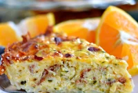 Zucchini Bacon Quiche with a Crispy Hash Brown Crust