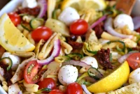 Summer Zucchini Pasta Salad with Sun-Kissed Tomatoes and Creamy Mozzarella