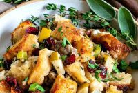 Sweet and Savory Cranberry Apple Sausage Stuffing