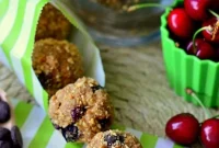 Dark Chocolate Cherry Peanut Butter Oat Delights