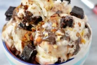 Decadent No-Churn Turtle Brownie Ice Cream