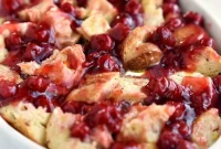 Cherry Cheesecake Stuffed French Toast Bake