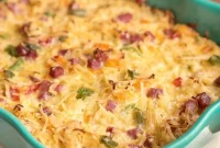 Golden Ham Cheese and Hash Brown Breakfast Delight