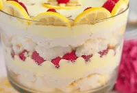 Airy Lemon Raspberry Cheesecake Trifle