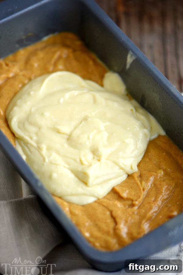 Mixing the batter for Pumpkin Cheesecake Banana Bread