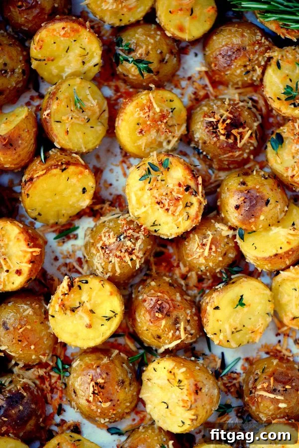 Herb and garlic Parmesan potatoes ready for the oven