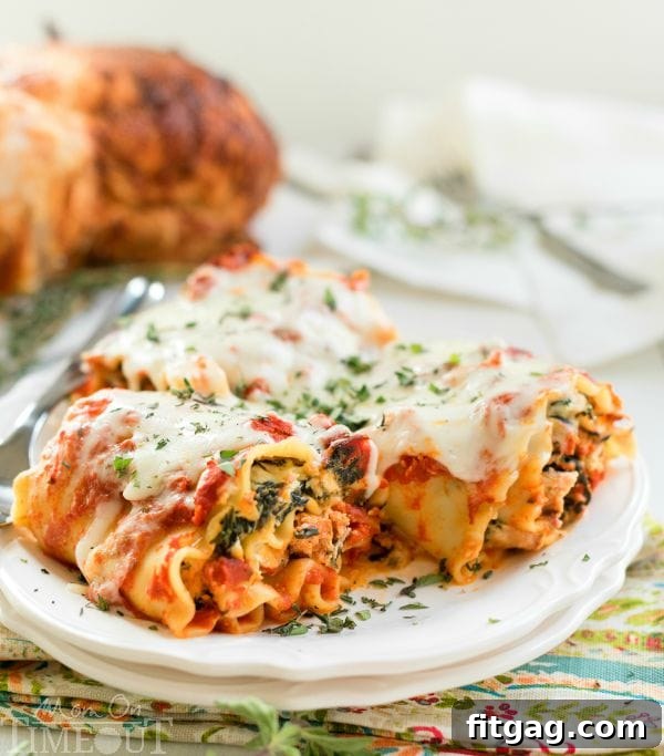 Today's the Day My Cookbook Is Here 7 Slow Cooker Chicken and Spinach Lasagna Rolls, a comforting and easy rotisserie chicken meal from the new cookbook.