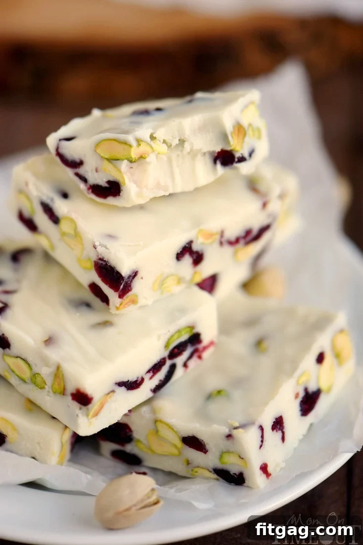 Delicious Small Batch 3-Minute Cranberry Pistachio Fudge for holiday gatherings