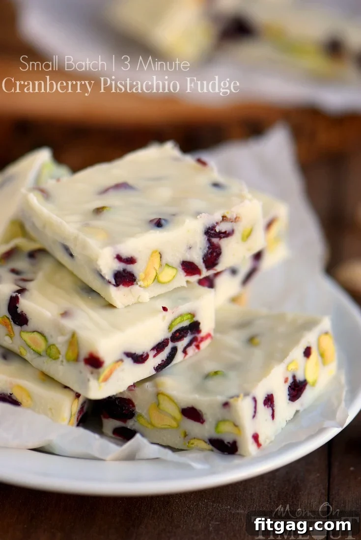 Cranberry Fudge Recipe in a pan, ready to be cut