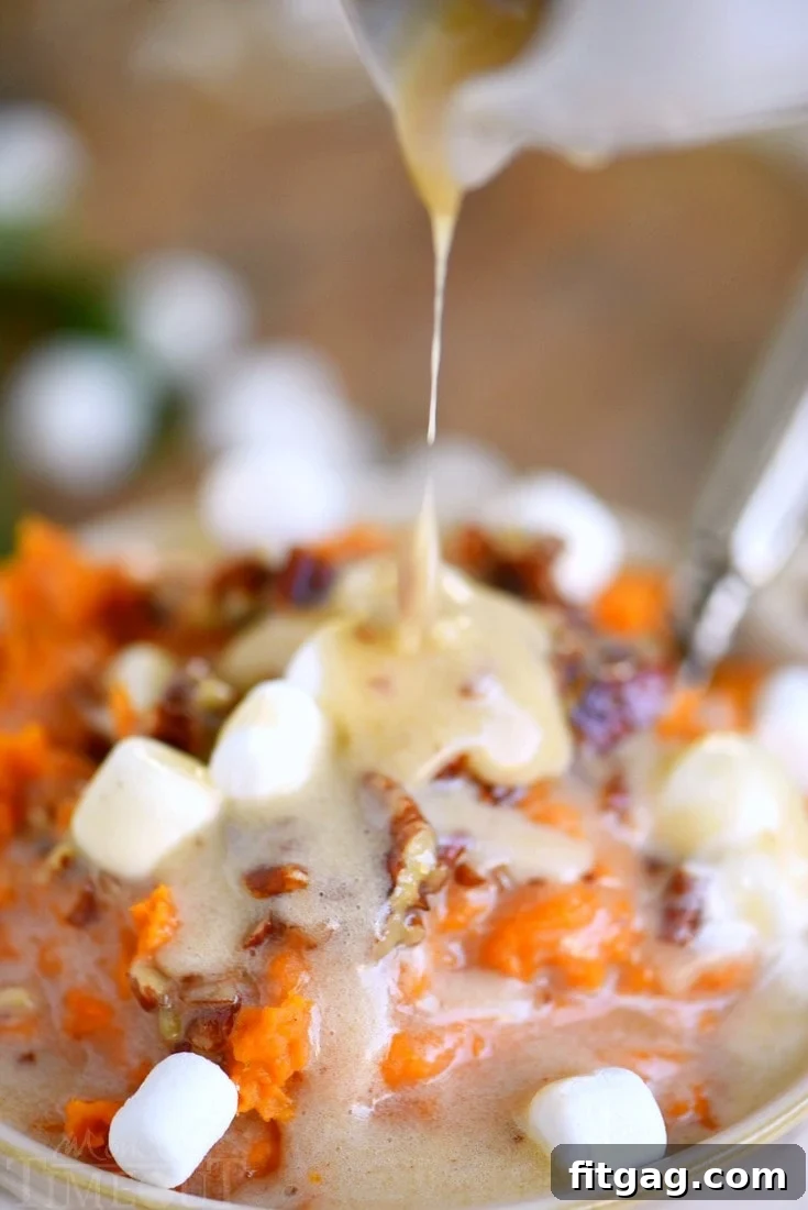 Maple Sage Smashed Yams with Marshmallow Butter - the side dish everyone will be yammering about for days (pun intended)! This easy side dish is packed full of flavor, takes less than 30 minutes to prepare, doesn't require the oven, and can be made ahead of time! You're welcome :) // Mom On Timeout #sidedish #side #yams #Thanksgiving #holidays #christmas #momontimeout #recipe #recipes #easy how-to-cook-yams