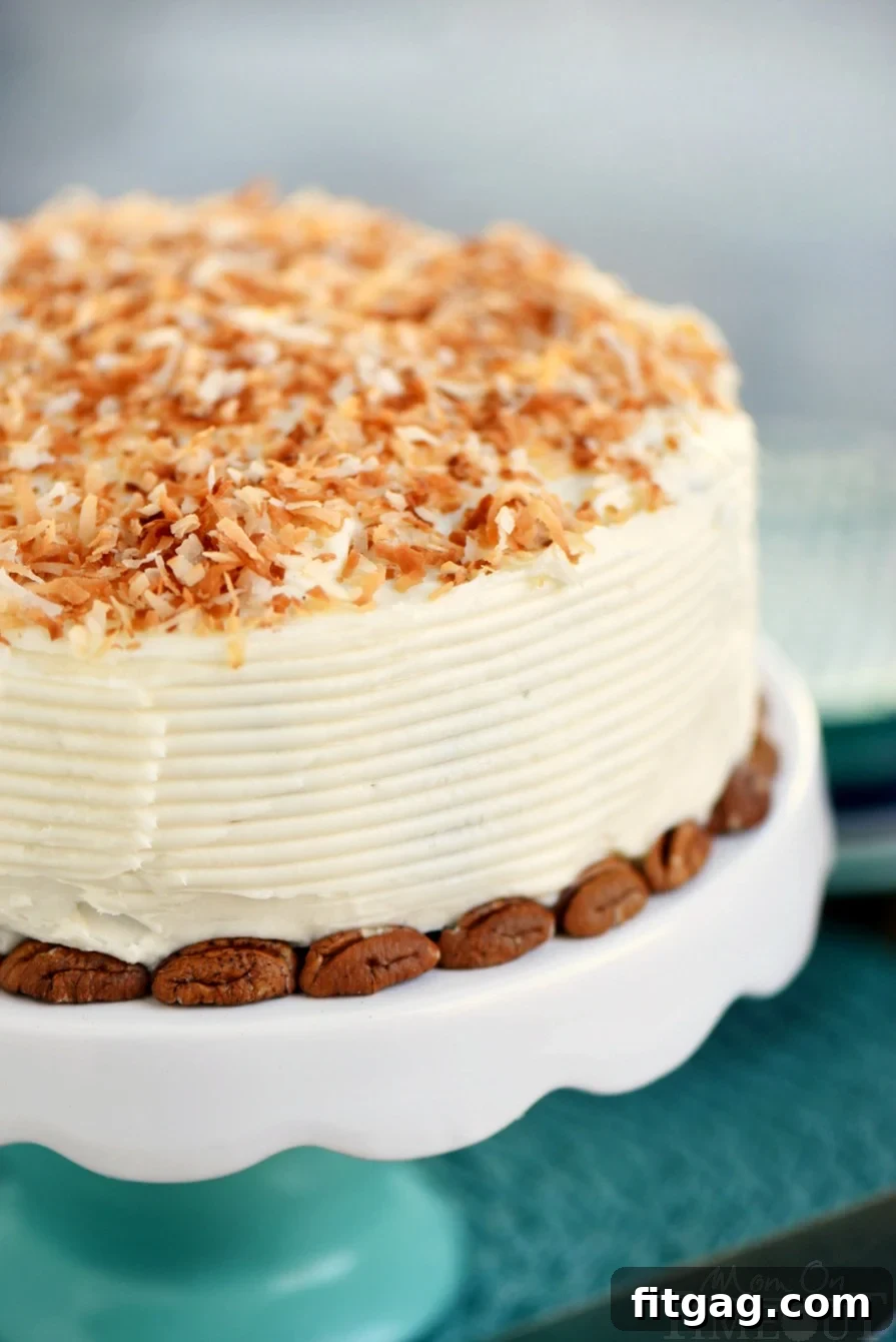 Decadent Slow Cooker Carrot Cake with Cream Cheese Swirl 2 A generous slice of the moist slow cooker carrot cake, with visible carrots, pineapple, and pecans, showcasing its rich texture and ready to be served.