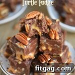 Chocolate Turtle Trilogy Fudge 5 Triple Chocolate Turtle Fudge with a caramel swirl