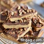 Easy Toffee Bars with chocolate and pecans