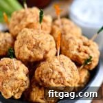 Spicy Italian Sausage Cheese Balls ready to serve.