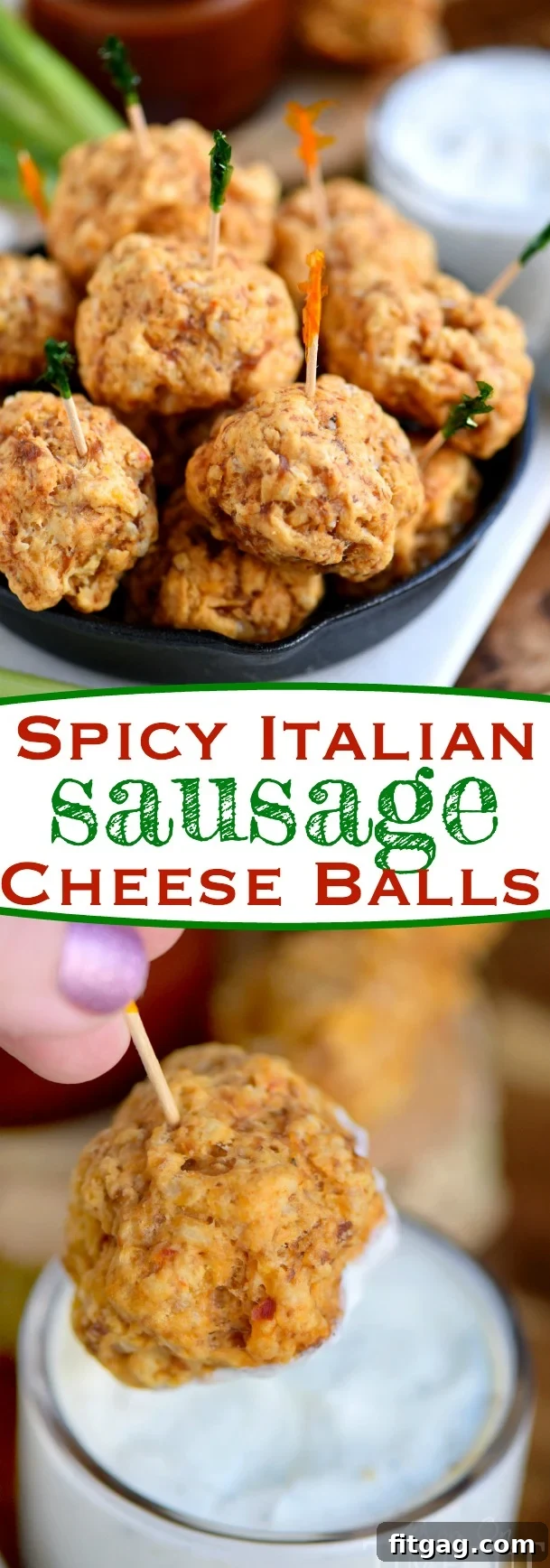 A collage of various images related to Bisquick cheese sausage balls.