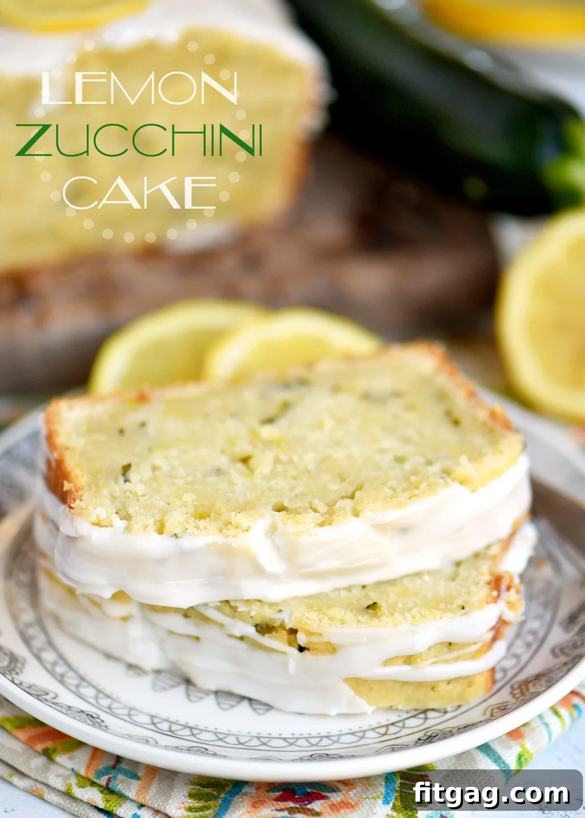 Tangy Lemon Zucchini Delight 2 This Lemon Zucchini Cake is definitive proof that lemon and zucchini belong together! Beautifully moist and undeniably delicious, this easy cake is topped with a lemon glaze that will keep you coming back for one more slice. An excellent way to use up that zucchini from your garden! // Mom On Timeout