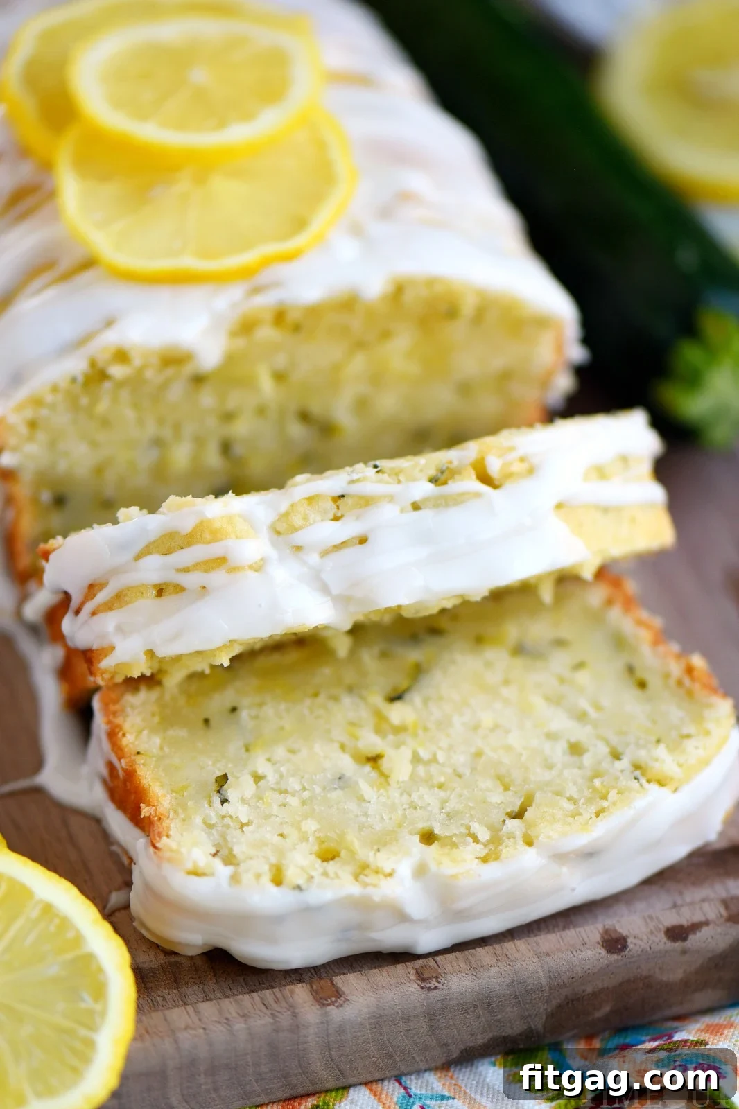 Tangy Lemon Zucchini Delight 3 This Lemon Zucchini Cake is definitive proof that lemon and zucchini belong together! Beautifully moist and undeniably delicious, this easy cake is topped with a lemon glaze that will keep you coming back for one more slice. An excellent way to use up that zucchini from your garden! // Mom On Timeout