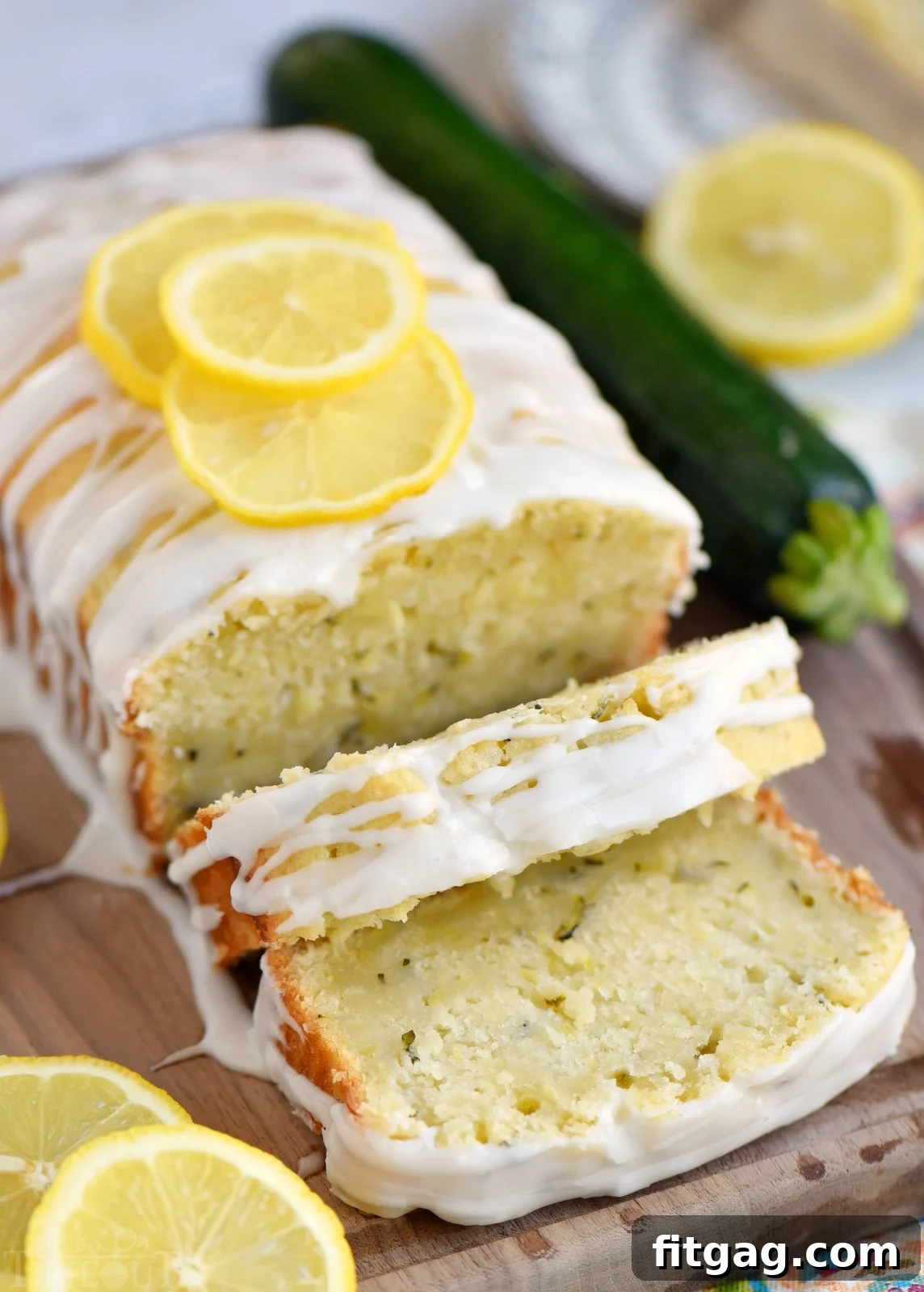 Tangy Lemon Zucchini Delight 5 This Lemon Zucchini Cake is definitive proof that lemon and zucchini belong together! Beautifully moist and undeniably delicious, this easy cake is topped with a lemon glaze that will keep you coming back for one more slice. An excellent way to use up that zucchini from your garden! // Mom On Timeout