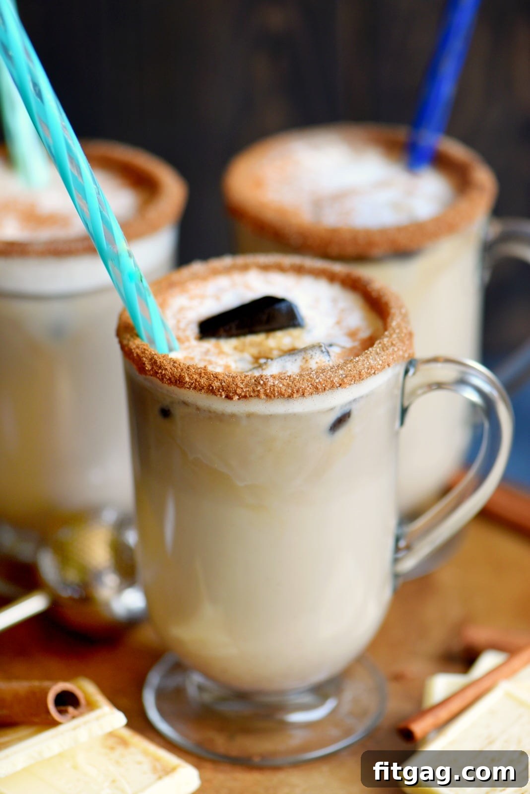 Velvet Snickerdoodle Swirl Latte 3 Craft a delightful White Chocolate Snickerdoodle Latte at home with ease! This Mom On Timeout recipe delivers coffeehouse flavor, whether you prefer it hot and comforting or refreshingly iced. A perfect blend of sweet and spicy for any time of day.
