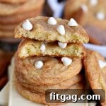 White Chocolate Snickerdoodles, freshly baked and ready to be enjoyed.