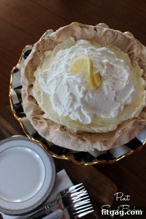 Upside-down Lemon Cream Meringue Pie, a zesty and creamy dessert.