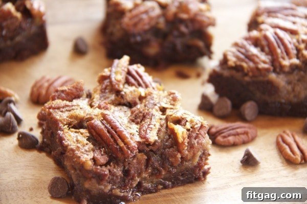 Rich Pecan Pie Brownies, a perfect blend of two classic desserts.