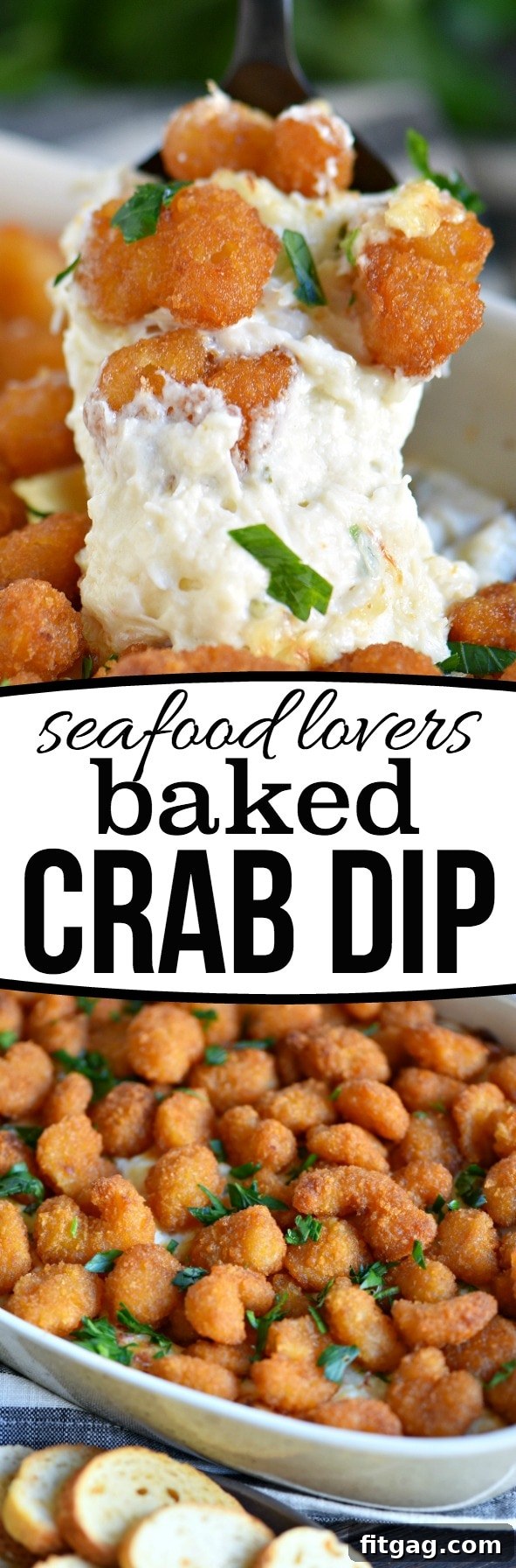 Decadent Baked Crab Dip 7 Delicious Seafood Lovers Baked Crab Dip ready to be served as an appetizer. // Mom On Timeout #appetizer #crab #shrimp #dip #ad