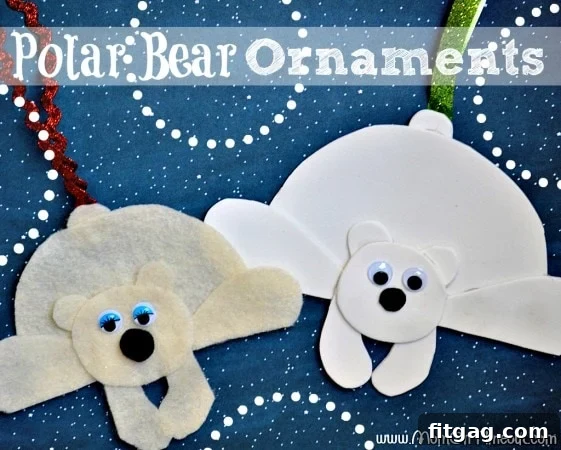 Easy to make polar bear ornaments are the perfect craft for kids this holiday season! | MomOnTimeout.com