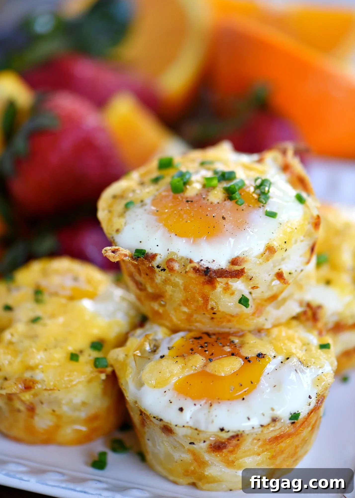 Golden, crispy baked hash brown cups, a versatile base for any breakfast.