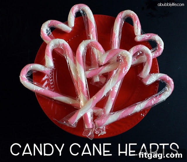 Candy Cane Hearts Craft Candy Cane Hearts, perfect for holiday favors or decorations.