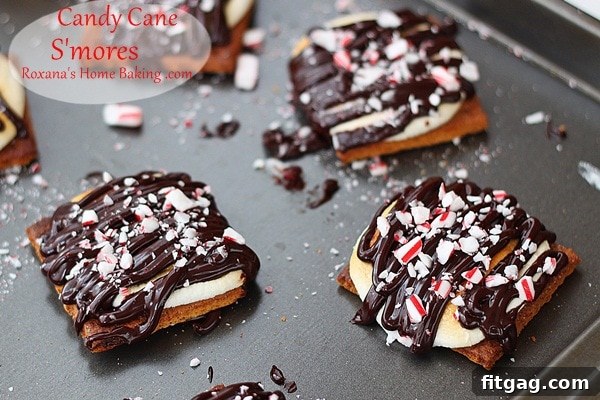 Candy Cane S'mores Recipe Candy Cane S'mores, a winter twist on the classic campfire treat.