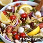 Zucchini Pasta Salad with Sun Dried Tomatoes and Mozzarella