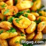 Plated Garlic Roasted Potatoes