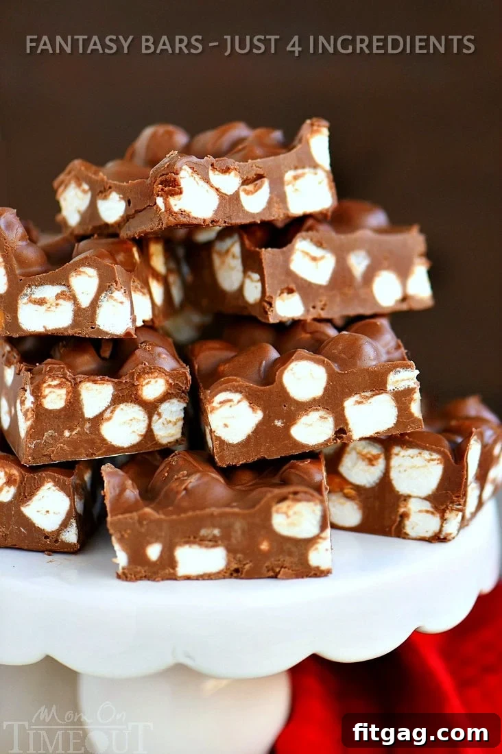 Close-up of Fantasy Bars cut into squares, ready to serve
