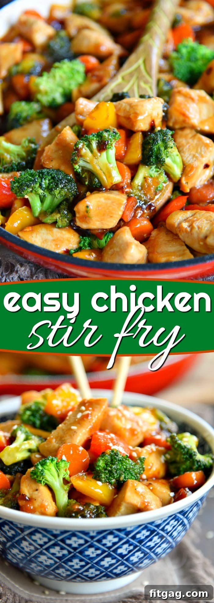 A collage of delicious chicken stir-fry elements, showcasing the fresh ingredients, cooking process, and the final appealing dish.