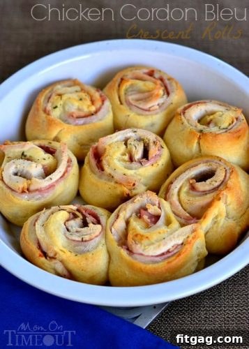 Delicious chicken cordon bleu crescent rolls, a fantastic and satisfying meal with just a handful of ingredients.