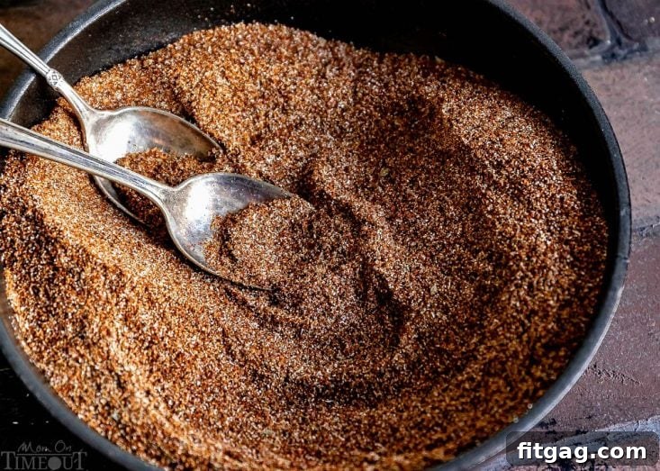 Taco seasoning ingredients mixed in a bowl, ready to be stored.