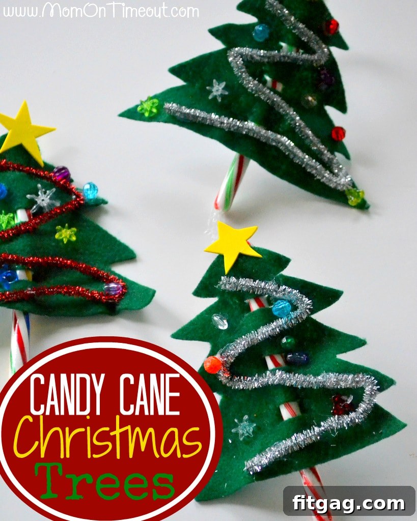 Finished Candy Cane Christmas Tree ready for display