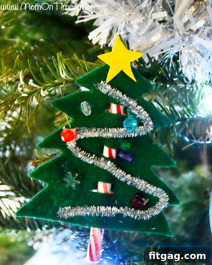 Collection of Candy Cane Christmas Trees used as ornaments and gift toppers