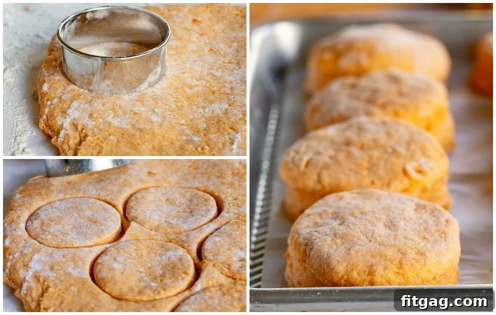 Easy guide on how to make tender sweet potato biscuits at home Step-by-step image illustrating how to make sweet potato biscuits