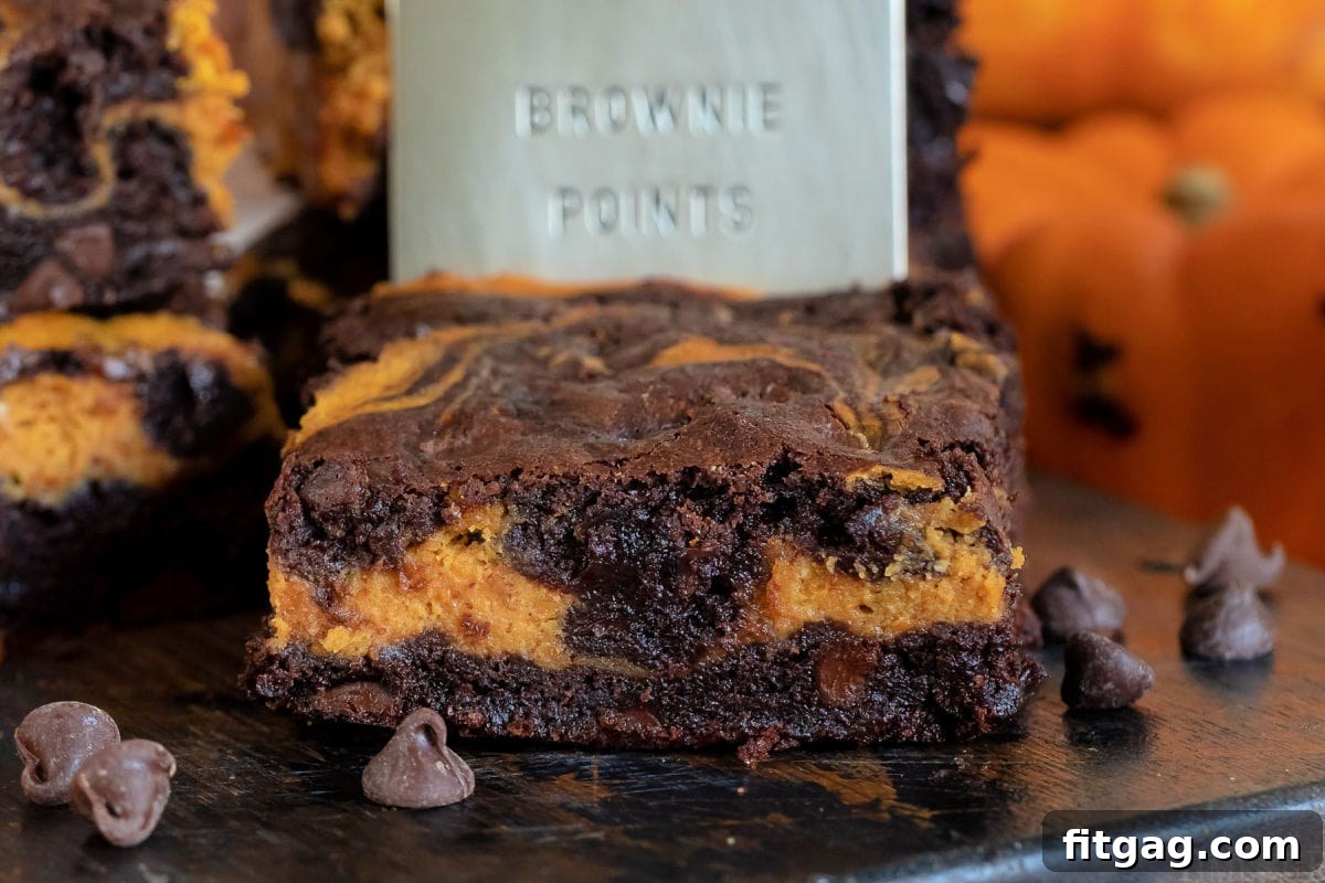 A single pumpkin cheesecake brownie with a brownie server behind it, ready to be enjoyed.