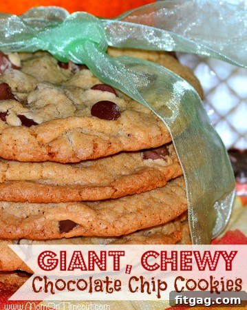 Giant Chewy Chocolate Chip Cookies | The Perfect Indulgence Giant Chewy Chocolate Chip Cookies, golden brown and perfectly soft