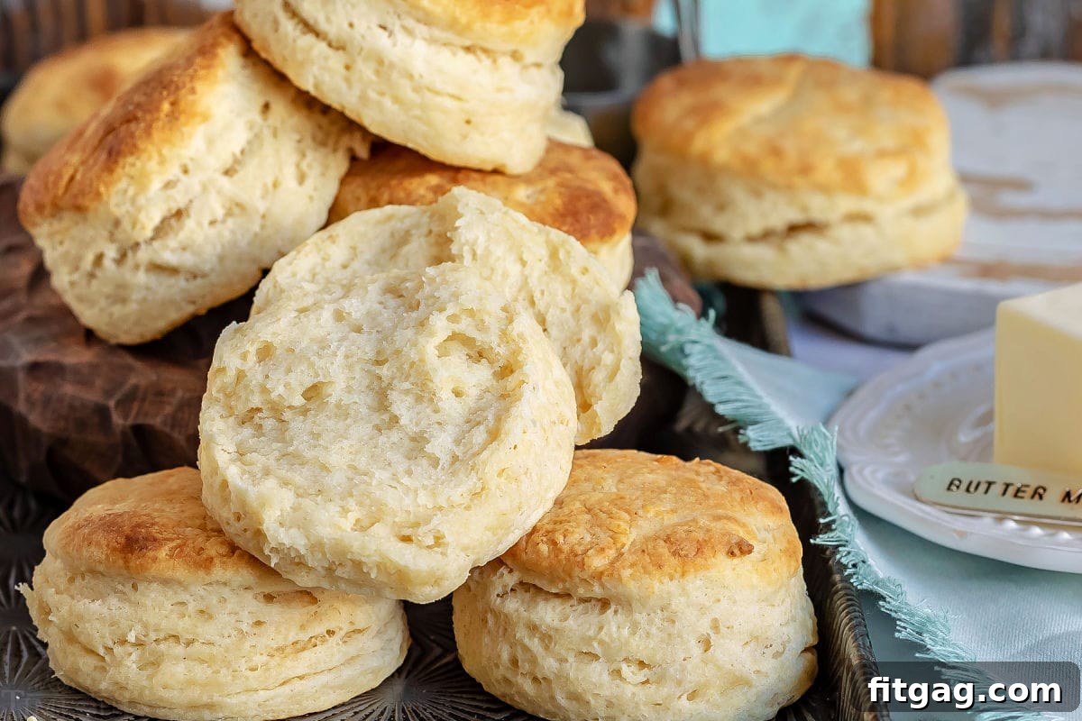 An Angel Biscuit split in half, revealing its incredibly fluffy and soft interior texture.