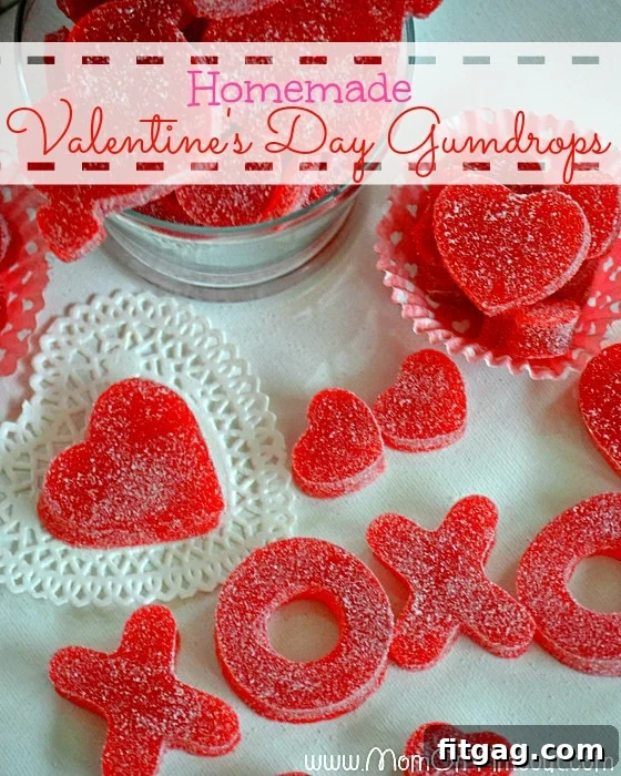 Close-up of Homemade Valentine's Day Gumdrops, showcasing their vibrant colors and appealing texture, perfect for any celebration. #sweettooth #partytreats