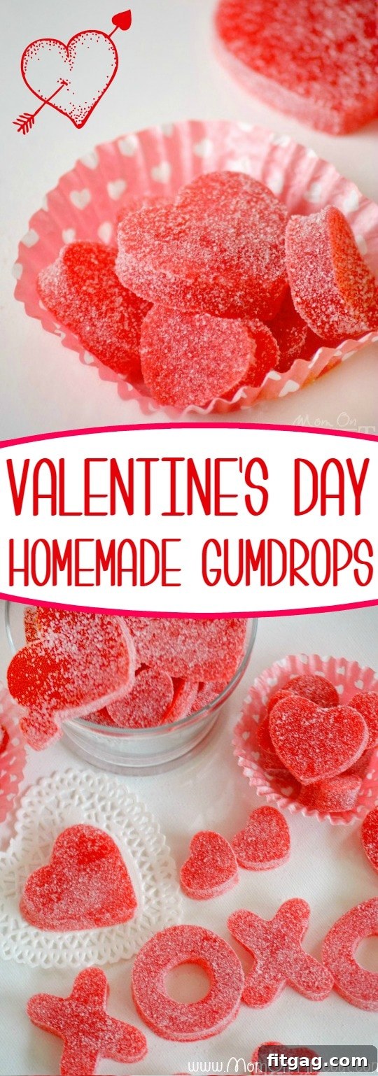 Homemade Valentine’s Day Gumdrops - made with applesauce and JELL-O! Easy, delicious, and fun! The perfect Valentine's Day treat! // Mom On Timeout #valentinesday #valentines