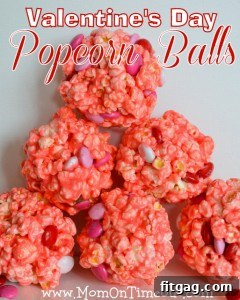 Valentine's Day Popcorn Balls - a sweet and festive treat for the holiday. #popcornballs #valentinesnacks