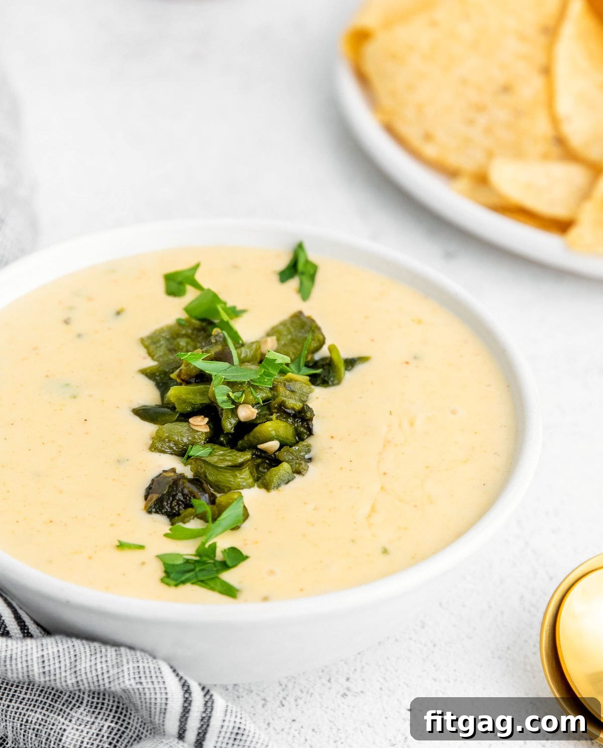Irresistible Queso Blanco Dip 6 white queso in white bowl garnished with cilantro.